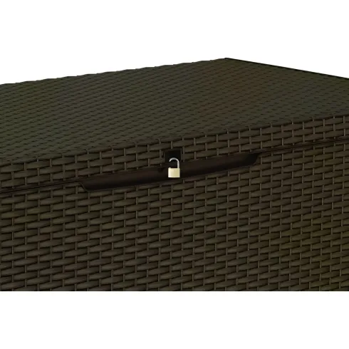 Baule Contenitore Keter 305L Cassapanca Marrone in Rattan da Esterno