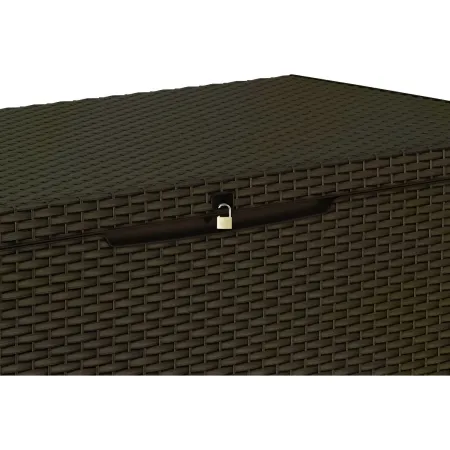 Baule Contenitore Keter 305L Cassapanca Marrone in Rattan da Esterno