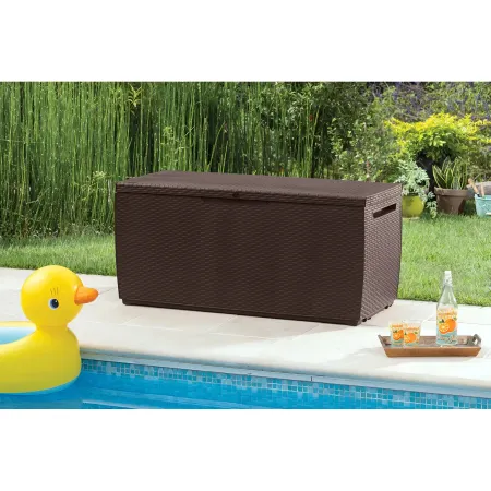 Baule Contenitore Keter 305L Cassapanca Marrone in Rattan da Esterno