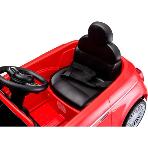 Auto Elettrica per Bambini Fiat 500 12V Rosso Telecomando e Fari LED