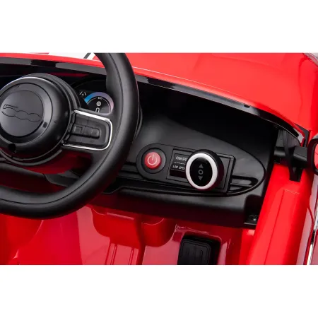 Auto Elettrica per Bambini Fiat 500 12V Rosso Telecomando e Fari LED