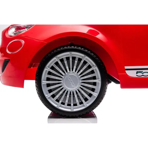 Auto Elettrica per Bambini Fiat 500 12V Rosso Telecomando e Fari LED