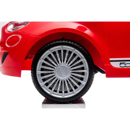 Auto Elettrica per Bambini Fiat 500 12V Rosso Telecomando e Fari LED
