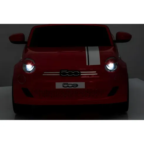 Auto Elettrica per Bambini Fiat 500 12V Rosso Telecomando e Fari LED