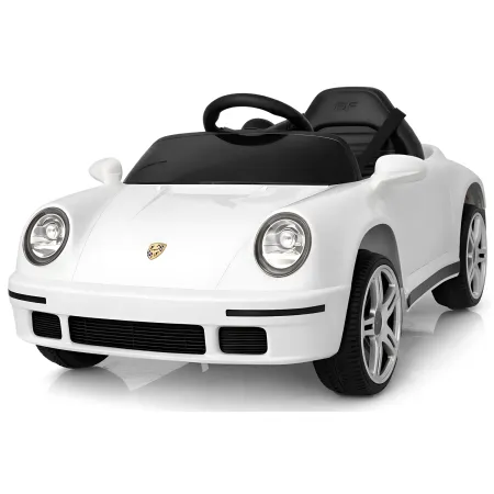 Auto Elettrica per Bambini Bianco Porsche Tuning Ruf Telecomando e LED