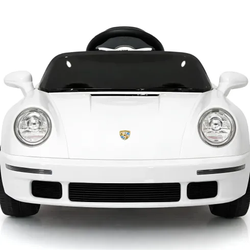 Auto Elettrica per Bambini Bianco Porsche Tuning Ruf Telecomando e LED
