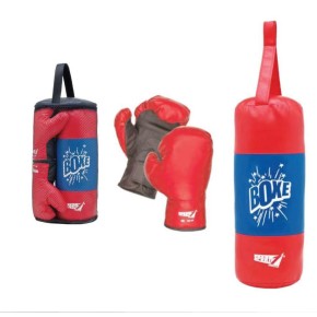 Set Boxe Junior Sacco + Guantoni Punching Bag Gioco Bambini Casa da Appendere