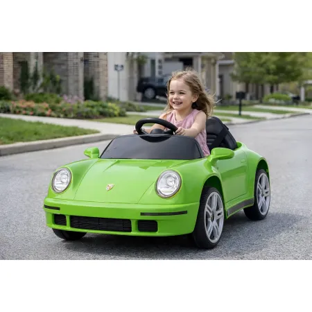 Auto Elettrica per Bambini Verde Porsche Tuning Ruf Telecomando e LED