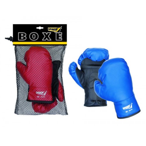 Guanti da Boxe Misura 6-8 Oz Blu o Rossi Guantoni Kickboxing in PU Gioco Junior