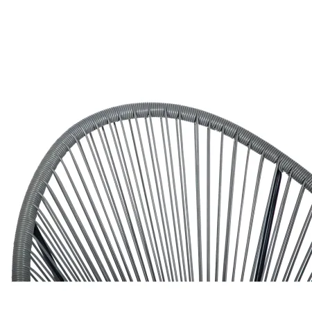 Poltrona da Esterno Intrecciata Struttura Acciaio Grigio Effetto Rattan