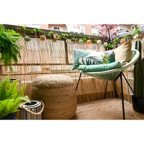 Poltrona da Esterno Intrecciata Struttura Acciaio Verde Effetto Rattan 2