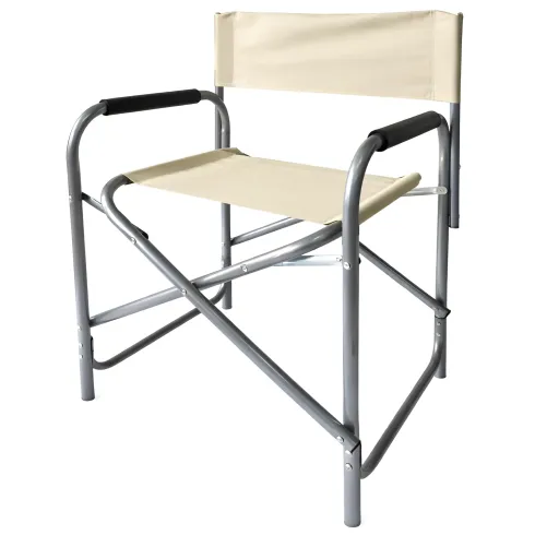 Set 6 Sedie da Regista Pieghevoli Beige Struttura Alluminio da Esterno