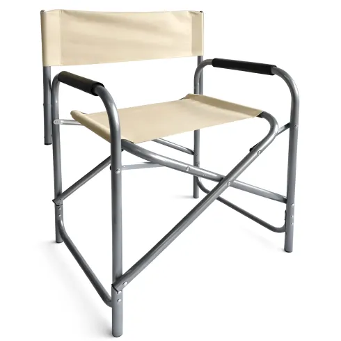 Set 6 Sedie da Regista Pieghevoli Beige Struttura Alluminio da Esterno