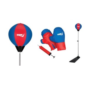 Punching Ball Pedana Altezza Regolabile + Guantoni e Pompa Gonfiaggio Boxe Bimbi