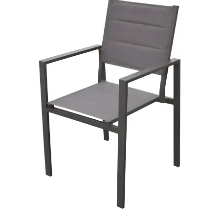 Sedia con Braccioli da Esterno Antracite Struttura Alluminio Textilene