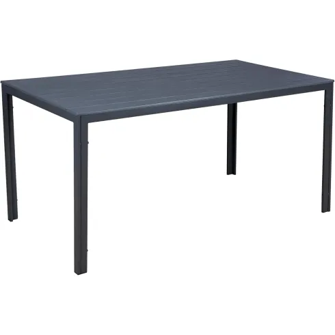 Tavolo Rettangolare 156x78 Acciaio Antracite Effetto Legno da Esterno