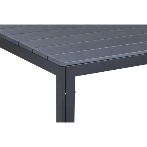 Tavolo Rettangolare 156x78 Acciaio Antracite Effetto Legno da Esterno
