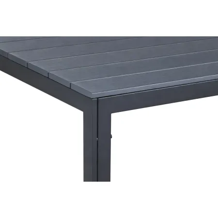 Tavolo Rettangolare 156x78 Acciaio Antracite Effetto Legno da Esterno