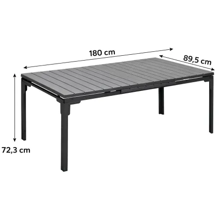 Tavolo Allungabile 180/240 Acciaio Antracite Effetto Legno da Esterno