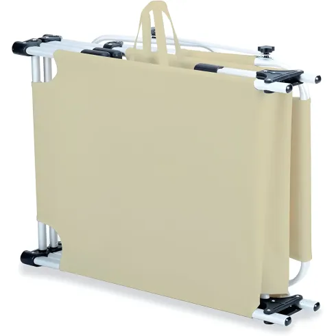 Set 2 Lettini Prendisole da Giardino Mare Pieghevoli Alluminio Beige