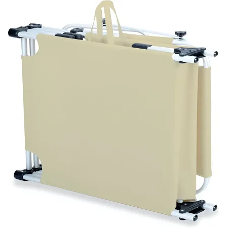 Set 2 Lettini Prendisole da Giardino Mare Pieghevoli Alluminio Beige