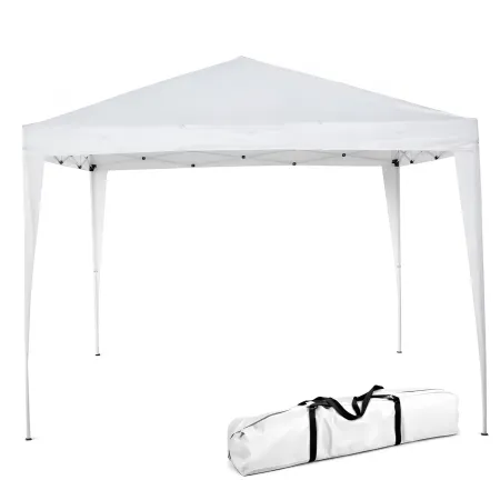 Gazebo 3x2 Pieghevole Bianco da Giardino Richiudibile con Borsa