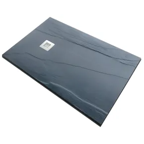 Piatto Doccia Nero Rettangolare 80X100 CM Ardesia Effetto Pietra Slim