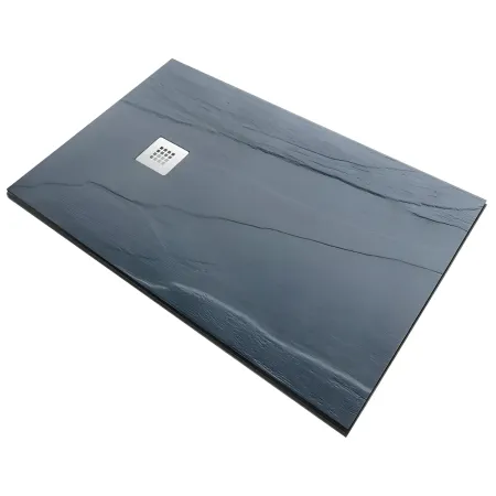 Piatto Doccia Nero Rettangolare 80X100 CM Ardesia Effetto Pietra Slim