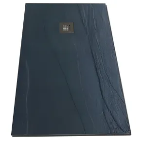 Piatto Doccia Nero Rettangolare 80X100 CM Ardesia Effetto Pietra Slim 2