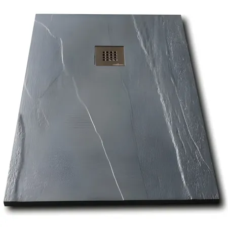 Piatto Doccia Nero Rettangolare 80X100 CM Ardesia Effetto Pietra Slim