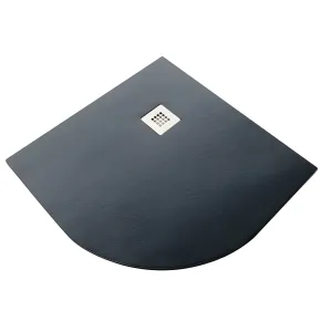 Piatto Doccia Slim Semicircolare 80x80 Pietra Nero 2.8cm Angolare Piletta