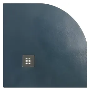 Piatto Doccia Slim Semicircolare 80x80 Pietra Nero 2.8cm Angolare Piletta 2