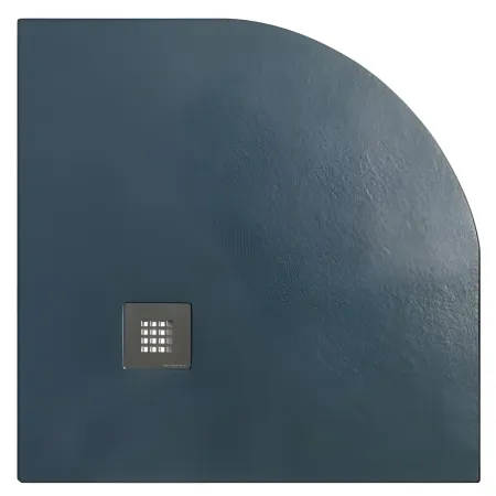 Piatto Doccia Slim Semicircolare 80x80 Pietra Nero 2.8cm Angolare Piletta