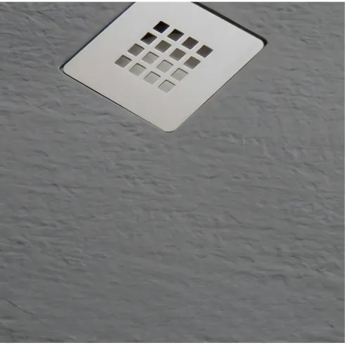 Piatto Doccia Slim Semicircolare 80x80 Pietra Nero 2.8cm Angolare Piletta