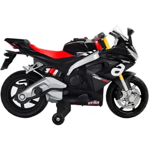 Moto Elettrica per Bambini Sportiva 12V Aprilia 3,5Ah Nero Luci Suoni 2