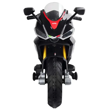 Moto Elettrica per Bambini Sportiva 12V Aprilia 3,5Ah Nero Luci Suoni