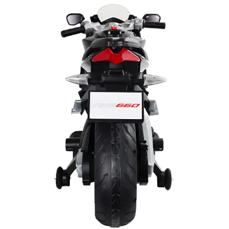 Moto Elettrica per Bambini Sportiva 12V Aprilia 3,5Ah Nero Luci Suoni