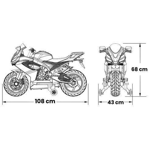 Moto Elettrica per Bambini Sportiva 12V Aprilia 3,5Ah Nero Luci Suoni