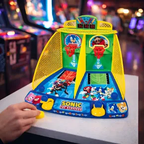Gioco Arcade da Tavolo per Bambini Sonic Basket Elettronico Luci Suoni 2