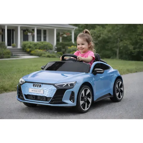 Auto Elettrica per Bambini Audi eTron GT Azzurro con Radiocomando LED