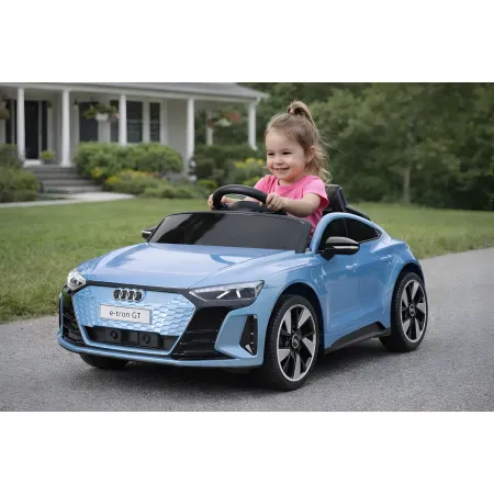 Auto Elettrica per Bambini Audi eTron GT Azzurro con Radiocomando LED