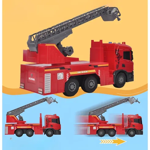 Camion dei Pompieri a Frizione Giocattolo Scania con Luci Suoni Rosso