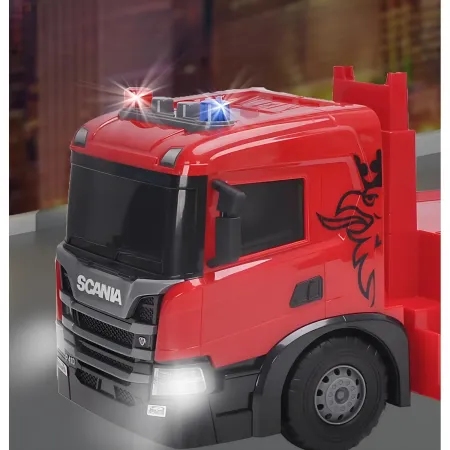 Camion dei Pompieri a Frizione Giocattolo Scania con Luci Suoni Rosso