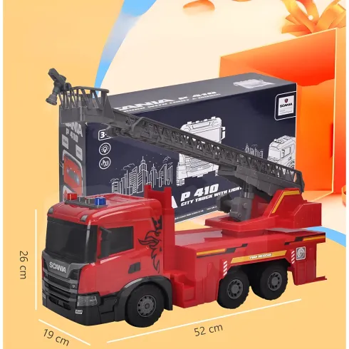 Camion dei Pompieri a Frizione Giocattolo Scania con Luci Suoni Rosso