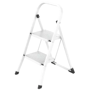 Sgabello Scala in Acciaio 2 Gradini Domestica Salvaspazio Scaletta Pieghevole | BricoShop24