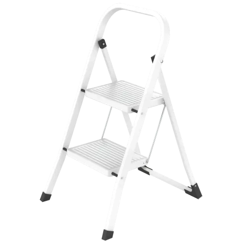Sgabello Scala in Acciaio 2 Gradini Domestica Salvaspazio Scaletta Pieghevole | BricoShop24