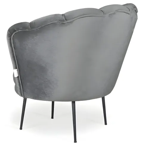 Poltroncina Poltrona a Conchiglia in Velluto Grigio da Ufficio Salotto Camera