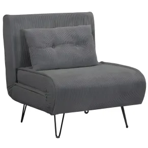 Poltrona Letto senza Braccioli colore Grigio con piedini in Metallo