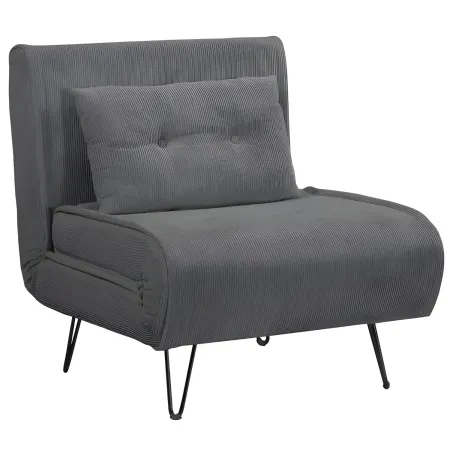 Poltrona Letto senza Braccioli colore Grigio con piedini in Metallo