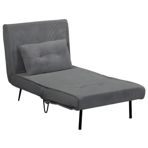 Poltrona Letto senza Braccioli colore Grigio con piedini in Metallo